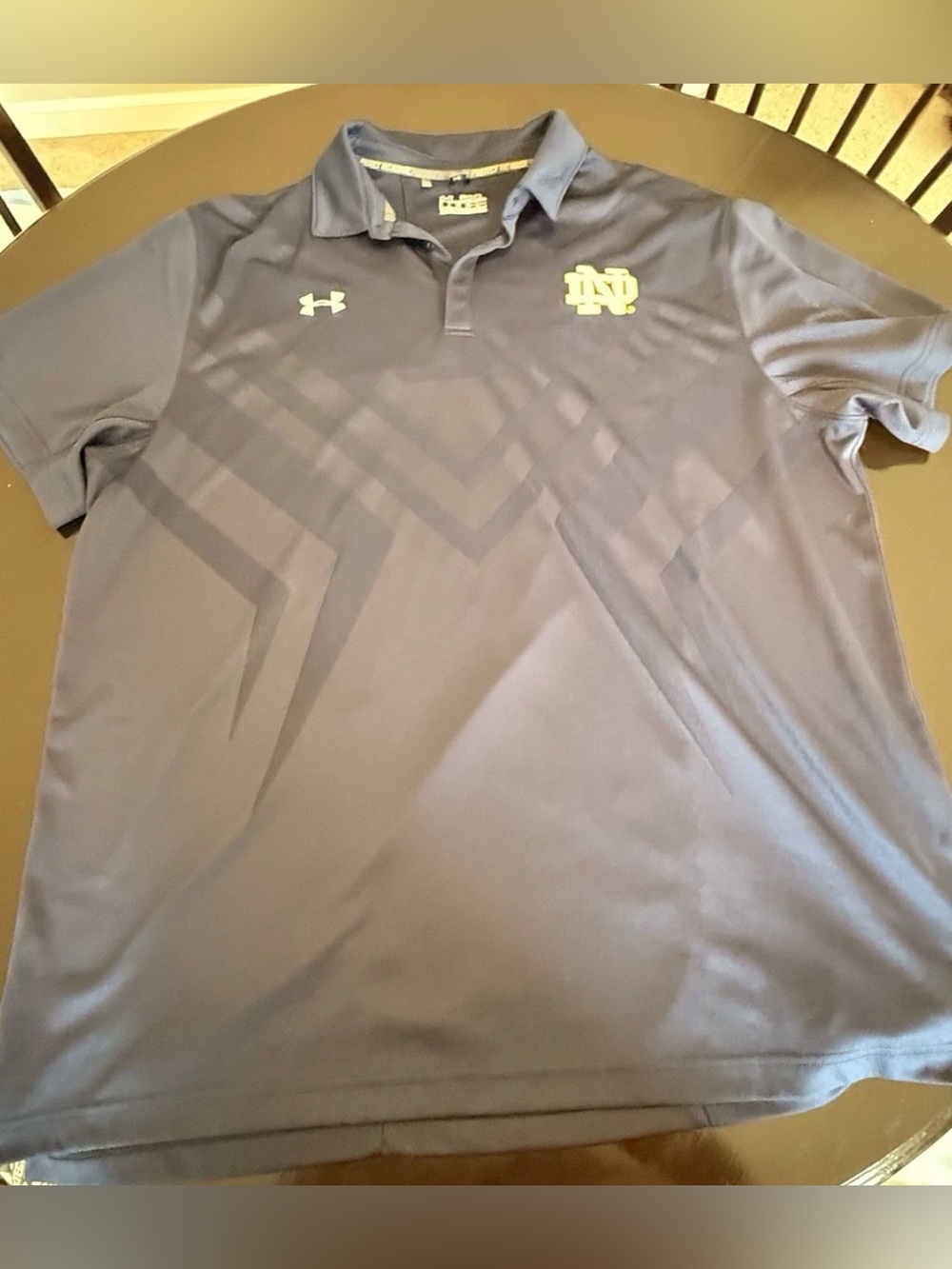 Under Armour Navy Blue Men's Performance Polo with Notre Dame Logo 3XL